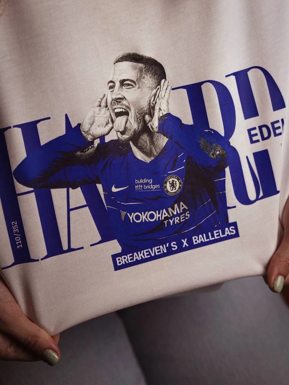 Футболка HAZARD — Эден Азар из коллекции Breakevens × Ballelas — принт крупным планом
